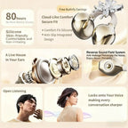 Wireless Open Ear Clip On Earbuds, Bluetooth Crystal Bowknot