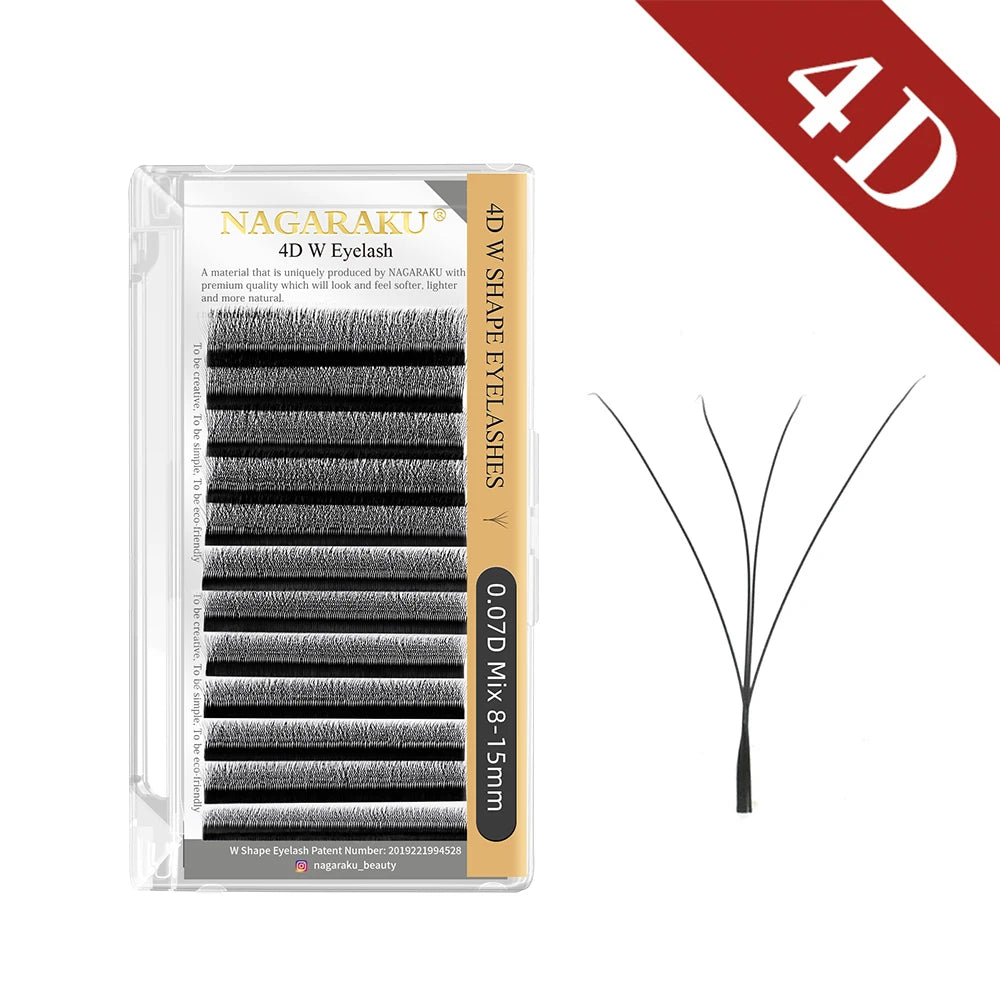 NAGARAKU Automatic Flowering W Shape Bloom 3D 4D 5D 6D Premade Fans Eyelash