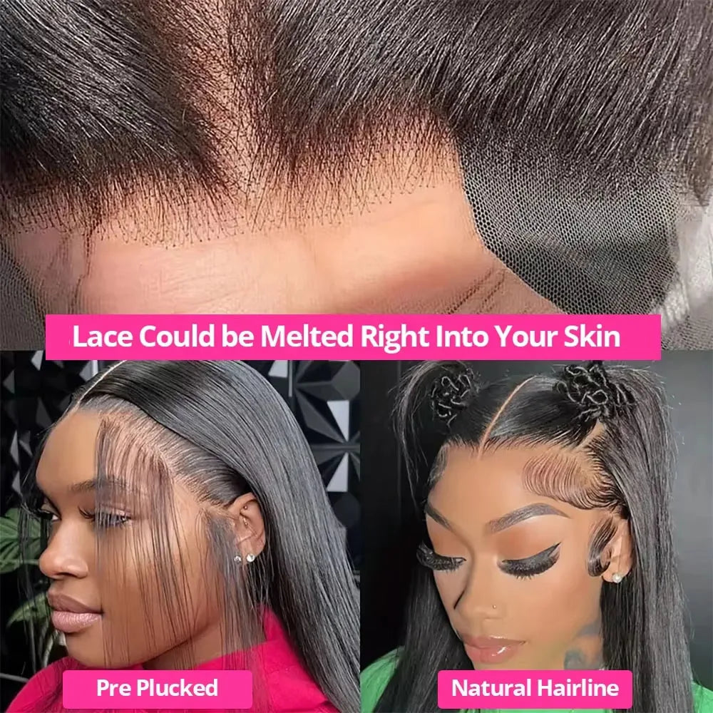 40" HD Lace Front Brazilian Human Hair Wig 250% Density