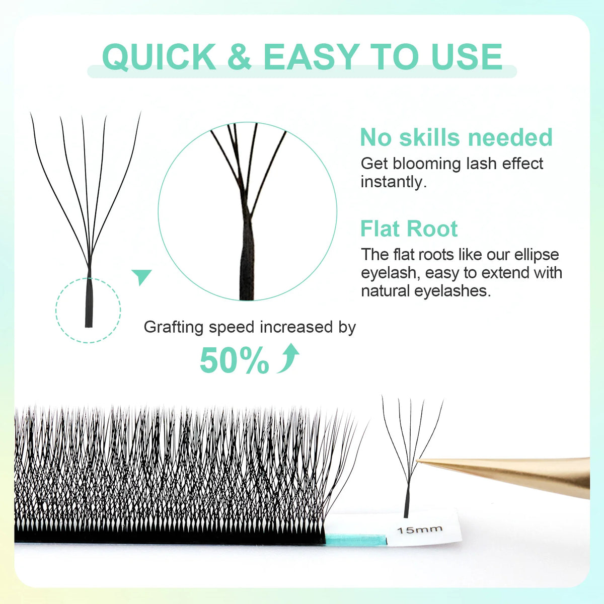 NAGARAKU Automatic Flowering W Shape Bloom 3D 4D 5D 6D Premade Fans Eyelash