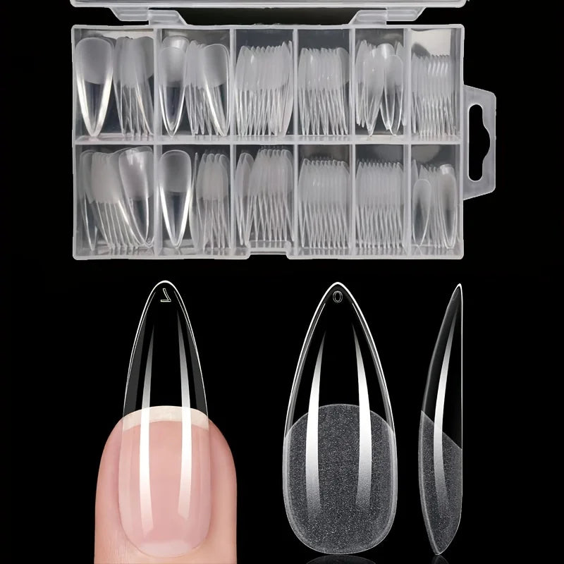 120PCS Full Cover Press-On Nail Tips Stiletto Almond Square Coffin French False
