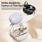 Wireless Open Ear Clip On Earbuds, Bluetooth Crystal Bowknot