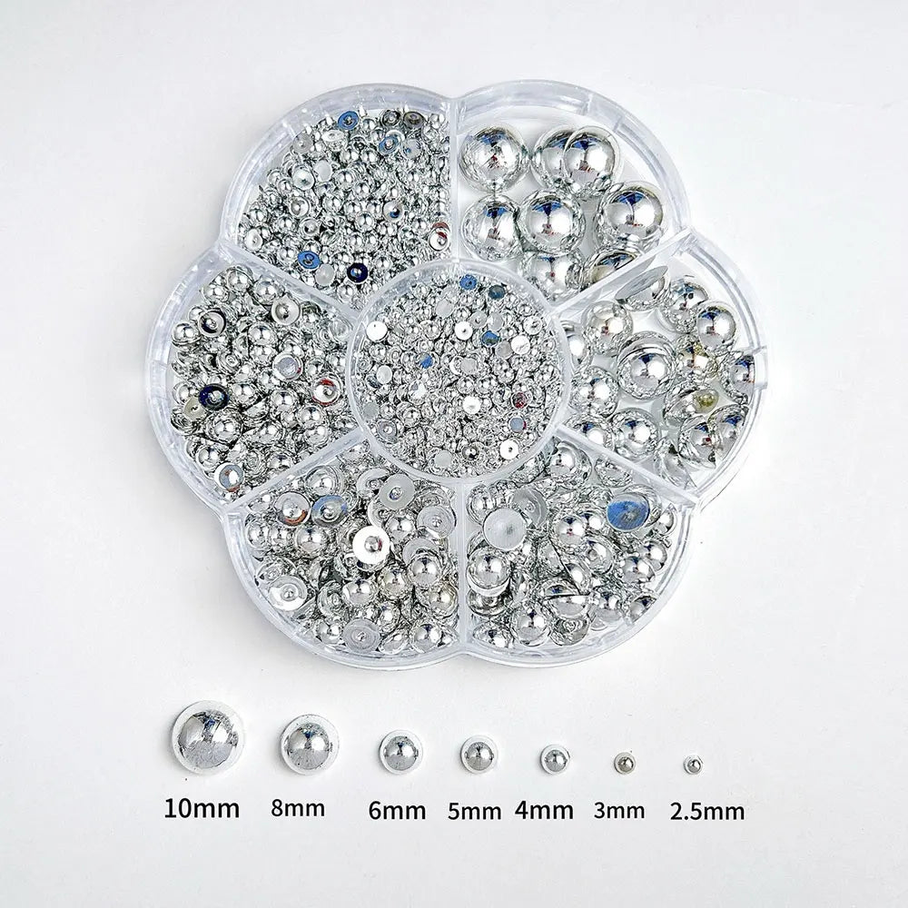 3D Flower Bow Nail Charms | Pearl Acrylic Nail Art Kit