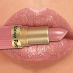 Pearlescent Pink Glitter Velvet Lipstick Metallic Waterproof Long Lasting Matte