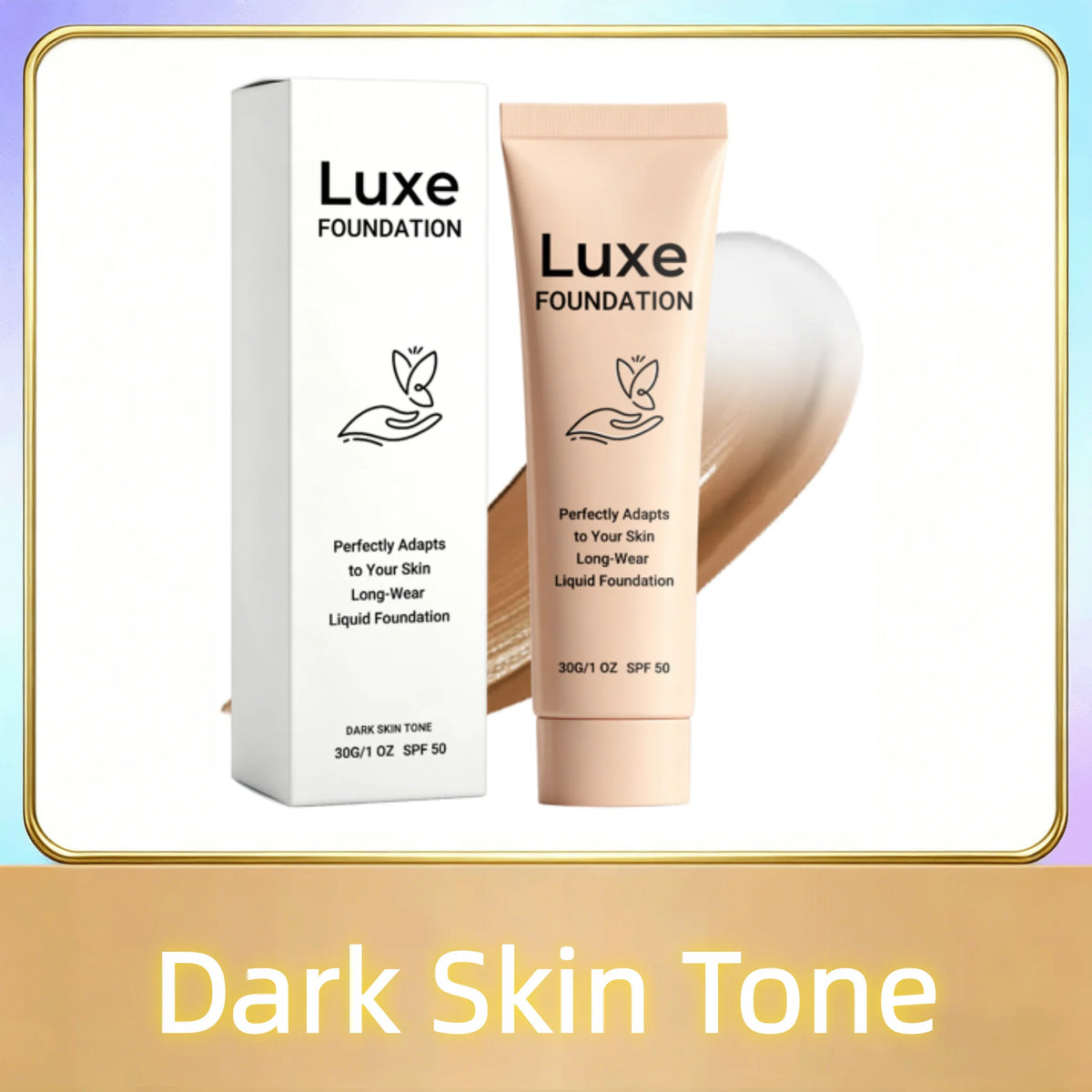 SPF 50 color-changing foundation Dark Skin Tone