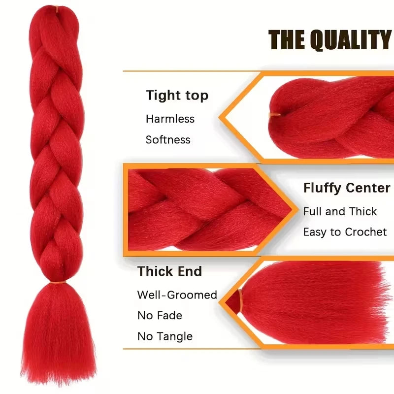 24Inch Synthetic Long Box Jumbo Braiding Hair Extensions Yaki Straight Texture