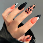 24pc Halloween Skull Press On Nails, Glitter Pink Ballet Tips