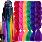 24Inch Synthetic Long Box Jumbo Braiding Hair Extensions Yaki Straight Texture