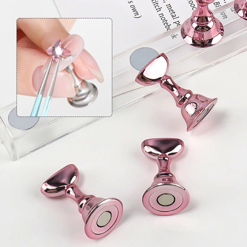 Nail Holder False Nails Tip Practice Stand Crystal Base Magnetic Holder Nail