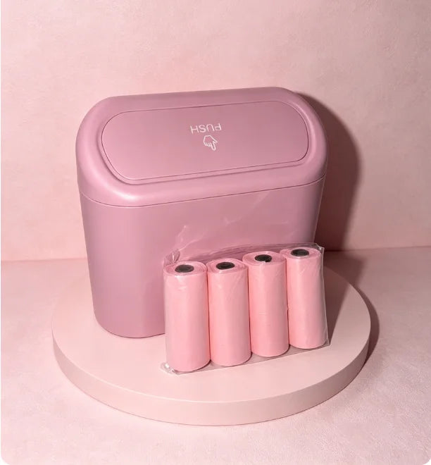Mini Car Trash Can Leakproof Portable Waste Bin with Thick Garbage Bags