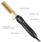 Electric Hot Comb & Straightening Brush – Wet/Dry Hair Styling Tool