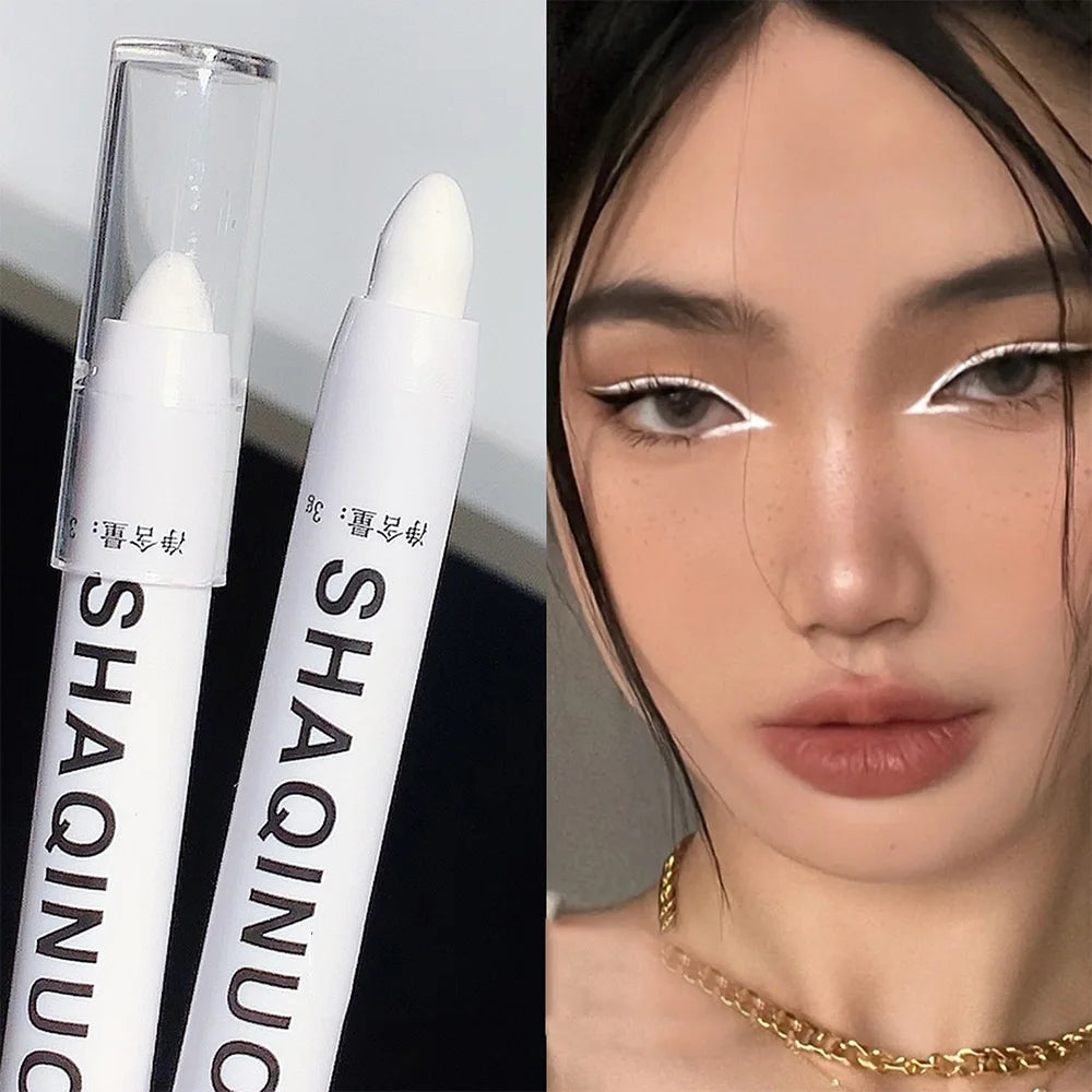 Matte & Shimmer Eyeshadow Stick – White Eyeliner & Silver Highlighter