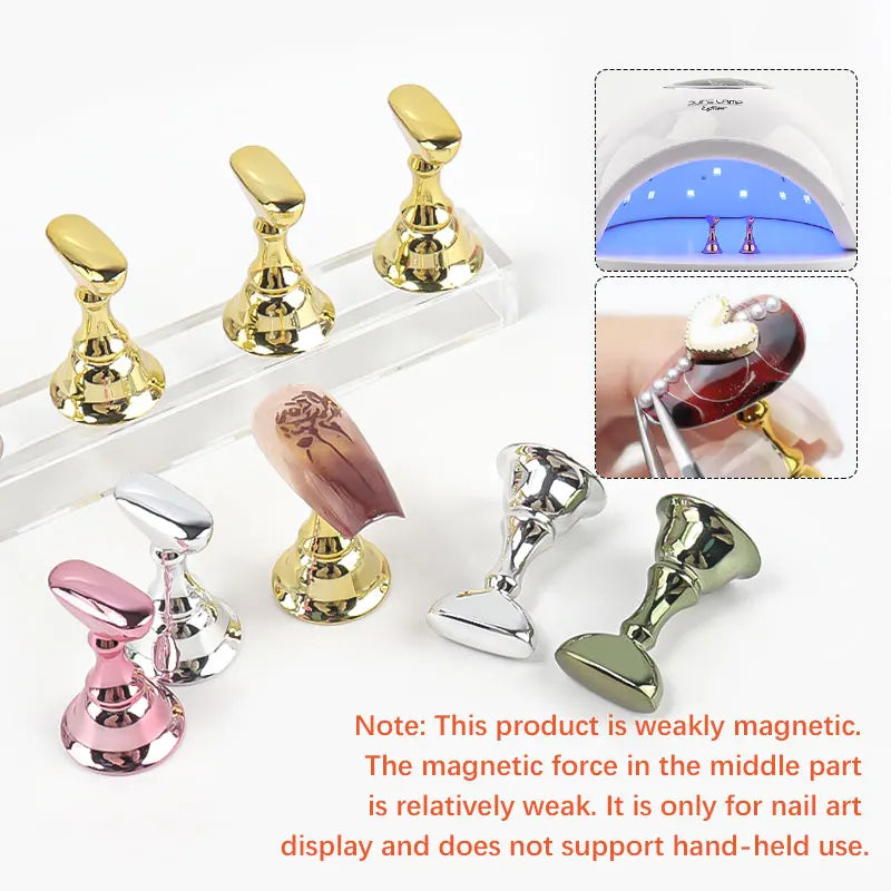 Nail Holder False Nails Tip Practice Stand Crystal Base Magnetic Holder Nail