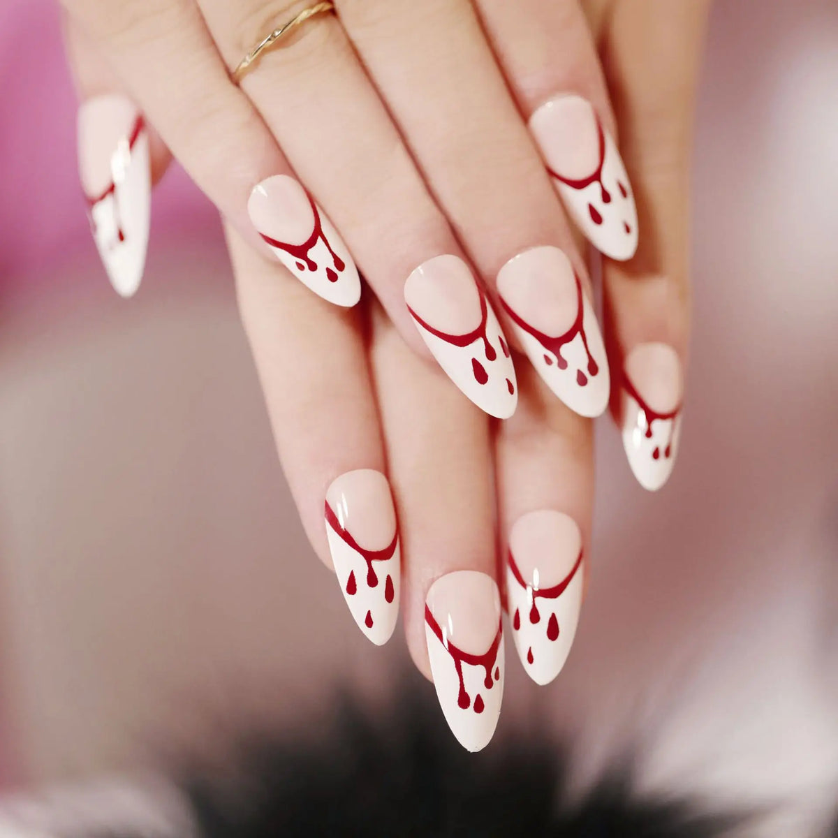 Halloween Gothic Press On Nails, Spider Bat Skull Reusable Tips