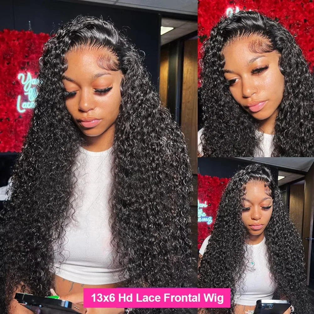 13x6 Glueless HD Lace Deep Wave Human Hair Wig 250%