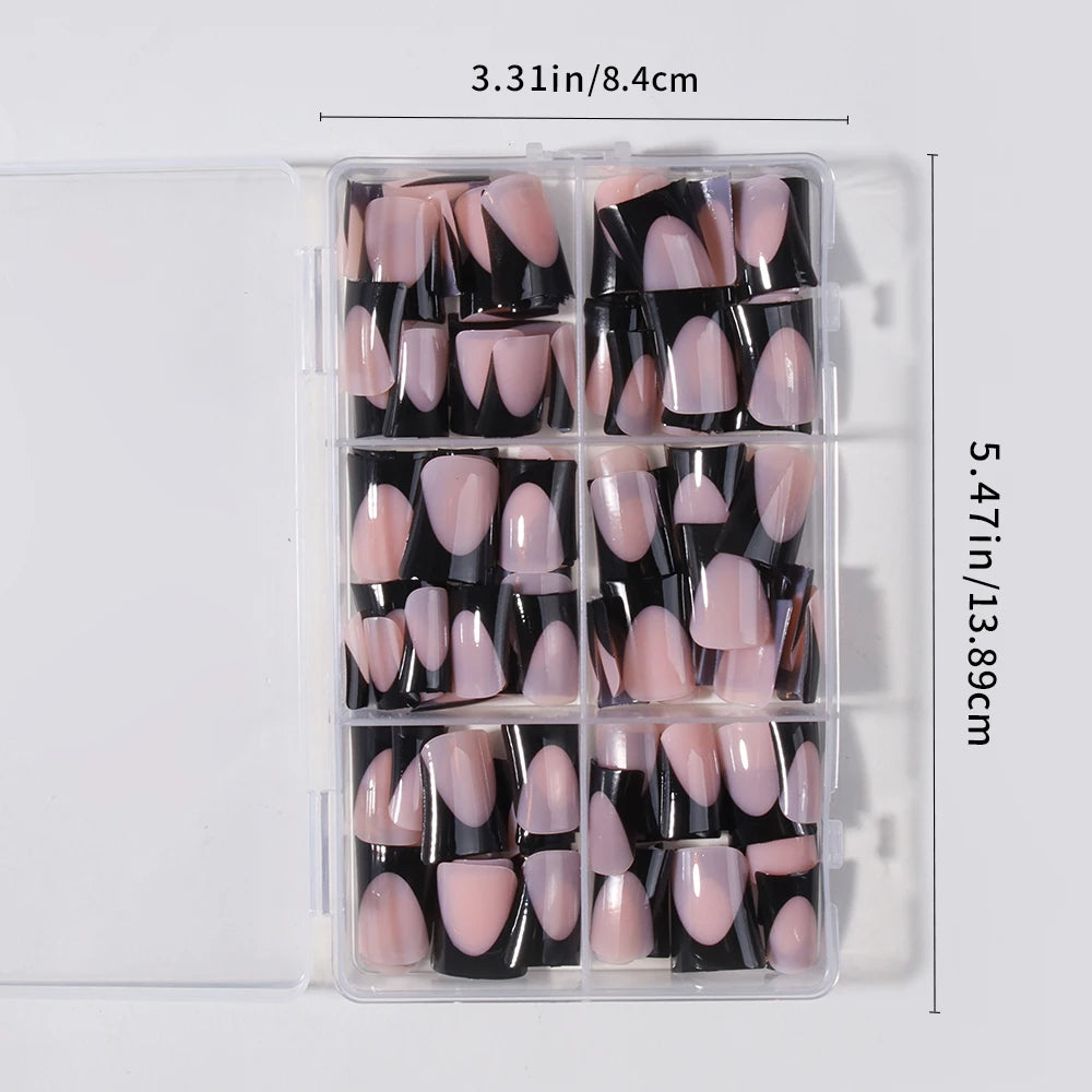 144pc White French Press On Nails, Duck Shape Acrylic Tips