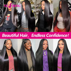 30" Glueless HD Lace Front Human Hair Wig 180% Density