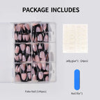 144pc White French Press On Nails, Duck Shape Acrylic Tips