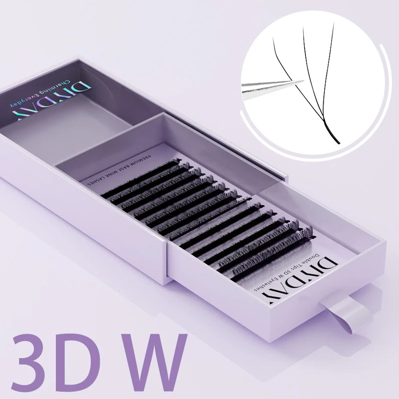 DIYDAY W Shape Eyelash Extension 3d 4d 5d 6d 7d 8d W Lashes Natural Soft