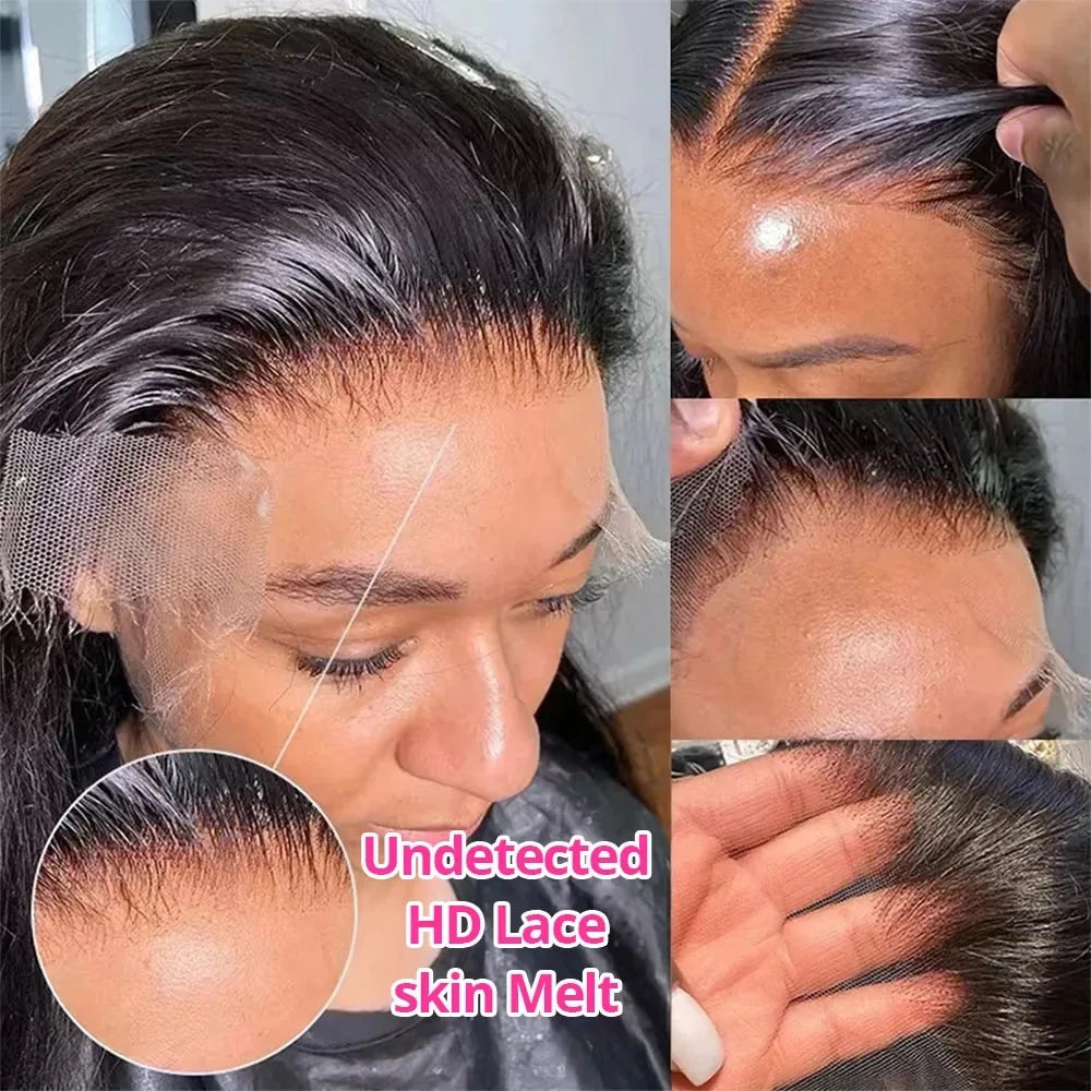 40" HD Lace Front Brazilian Human Hair Wig 250% Density