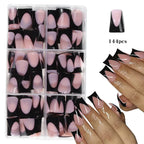 144pc White French Press On Nails, Duck Shape Acrylic Tips