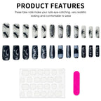 24pc Halloween Press On Nails, Black Ballet Ant Gothic Tips