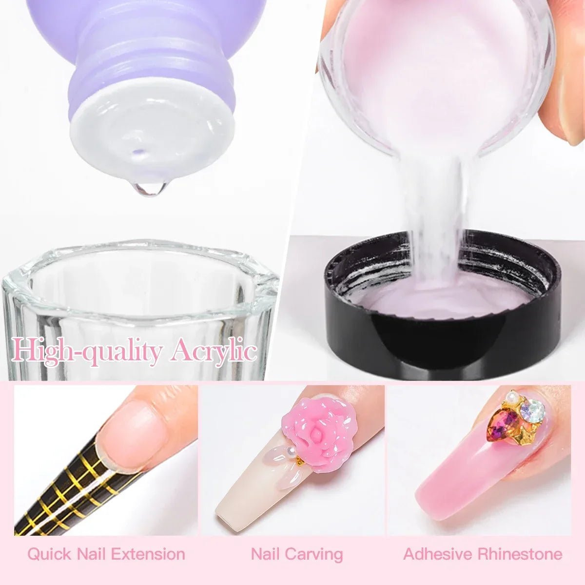 Acrylic Nail Kit | Acrylic Powder Liquid & Brush Nail Extension
