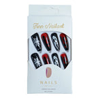 24pc Halloween Press On Nails, Red Ghost Coffin Acrylic Tips