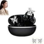 Wireless Open Ear Clip On Earbuds, Bluetooth Crystal Bowknot