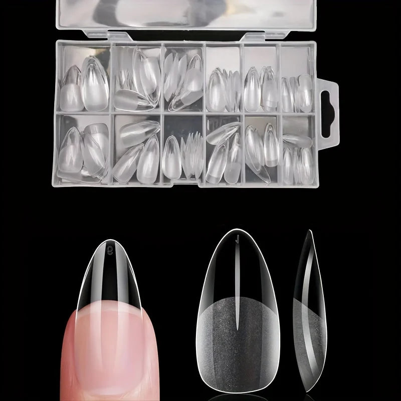 120PCS Full Cover Press-On Nail Tips Stiletto Almond Square Coffin French False