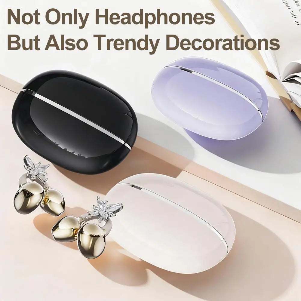 Wireless Open Ear Clip On Earbuds, Bluetooth Crystal Bowknot
