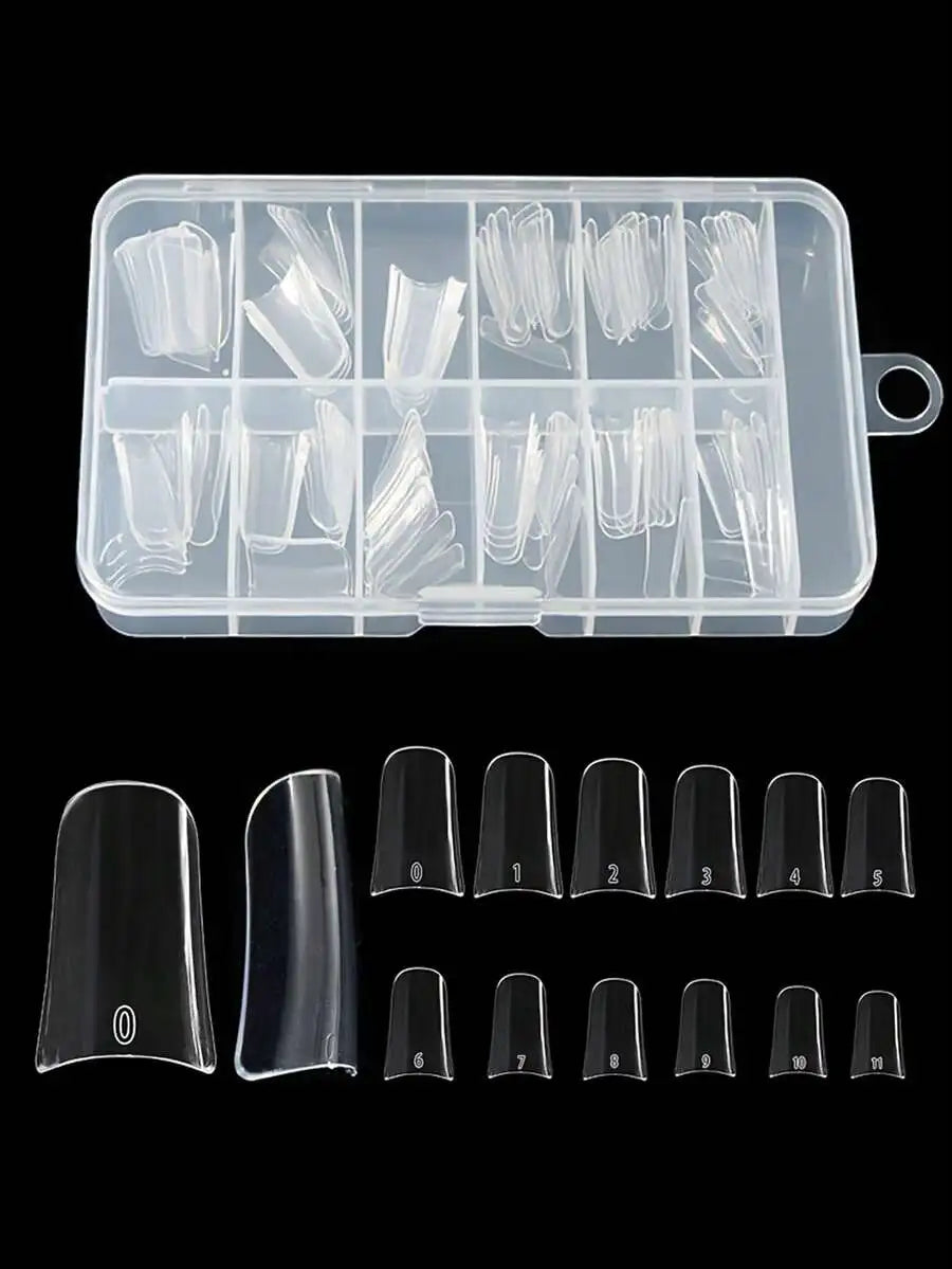 120pcs Clear Duck Nail Tips Acrylic Press On False Nails Full Cover Extension