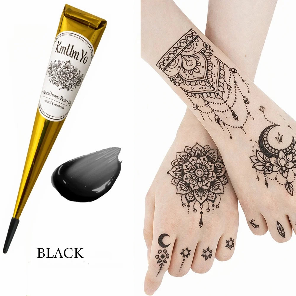 1/3PCS Henna Cone, Brown, Black, Red, Temporary Henna Tattoo, Semi Permanent
