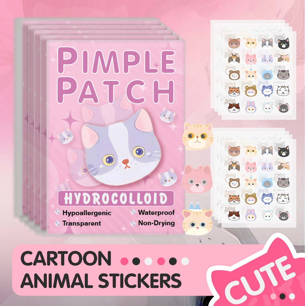 600 Pieces of Cartoon Cat Acne Patches, Facial Acne Patches, Concealer Acne Patches, and Pimples Patches. Ultra-Thin and Breathable