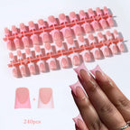 144pc White French Press On Nails, Duck Shape Acrylic Tips