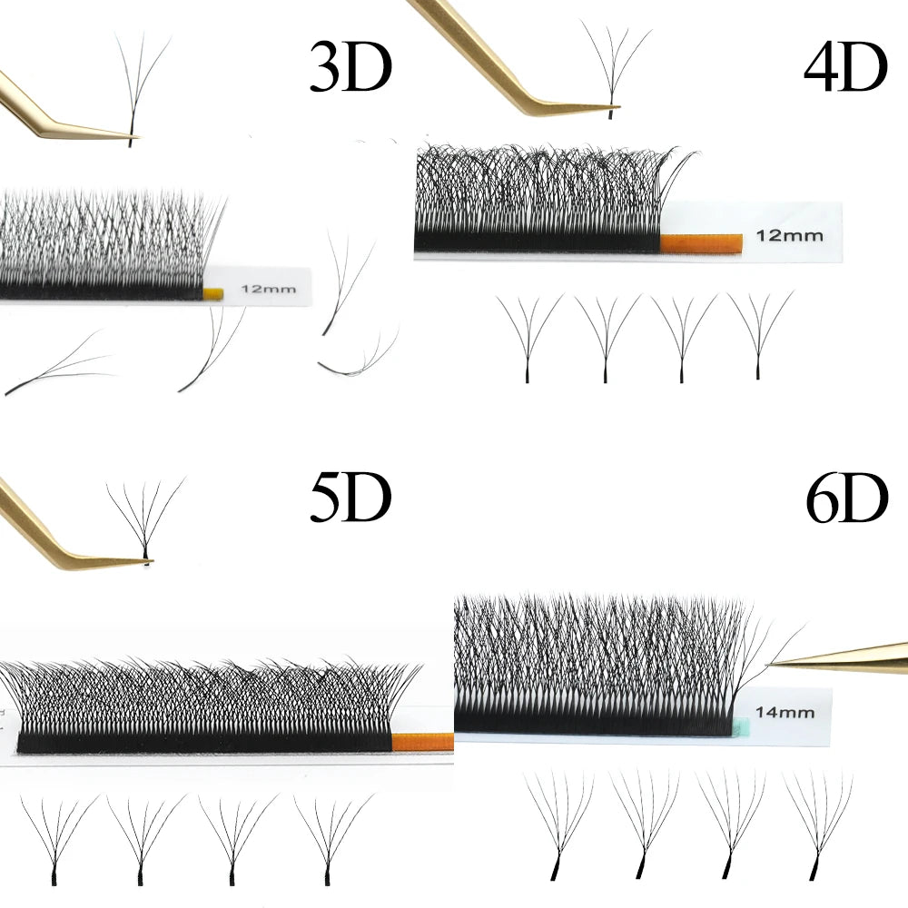 NAGARAKU Automatic Flowering W Shape Bloom 3D 4D 5D 6D Premade Fans Eyelash