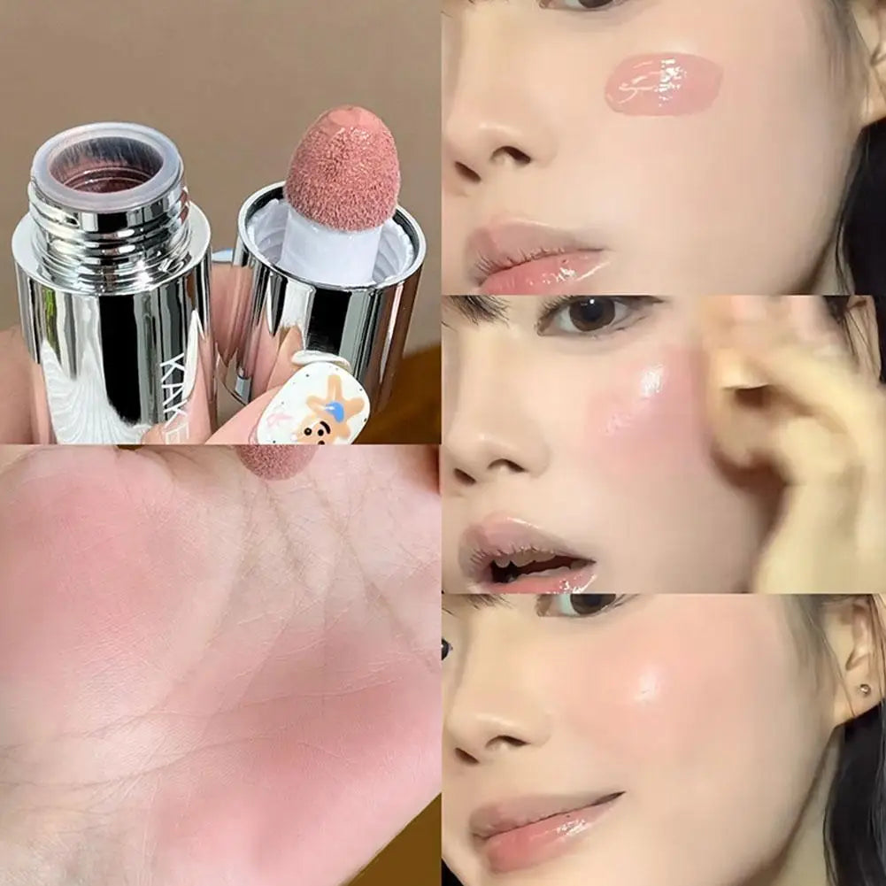 Velvet Liquid Blush Matte Sponge Head Blush Natural Lasting Brighten Facial