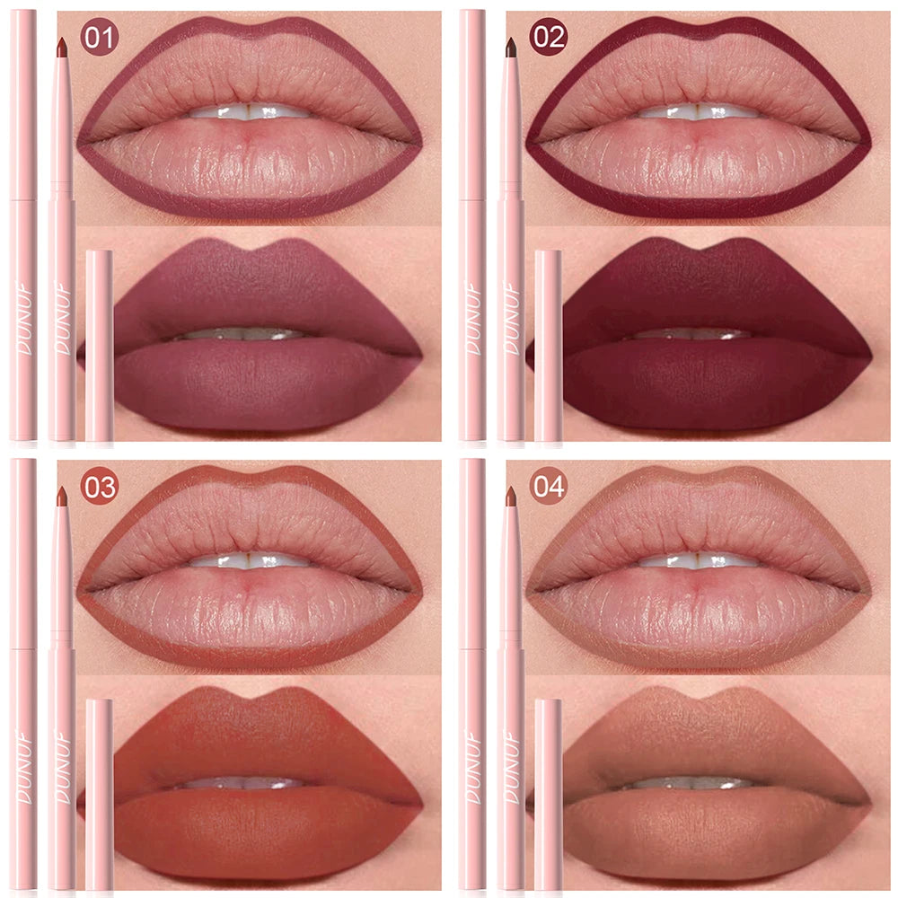 Lip Liner Pen Set Long Lasting, Waterproof Sweatproof, Easy Coloring Non