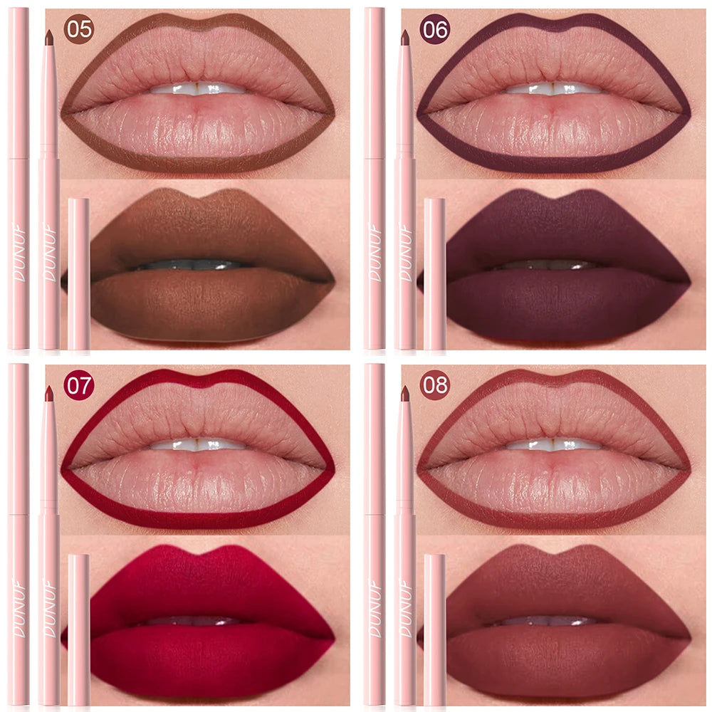 Lip Liner Pen Set Long Lasting, Waterproof Sweatproof, Easy Coloring Non