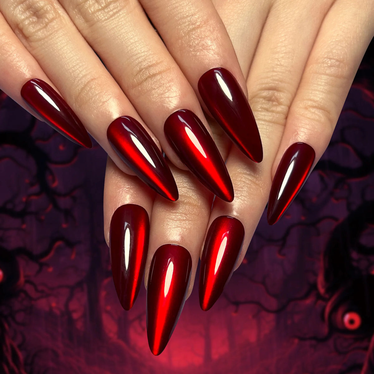 24pc Halloween Press-On Nails Black Y2K Butterfly Diamond Long Almond Tips
