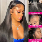 30" Glueless HD Lace Front Human Hair Wig 180% Density