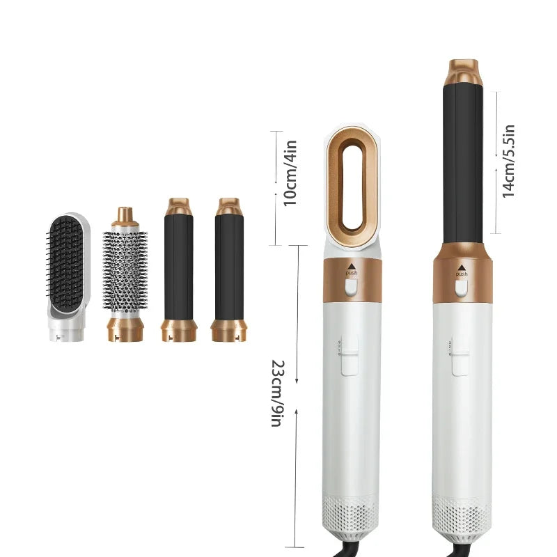 5-in-1 Hot Air Styling Brush Set – Dryer, Curler & Straightener
