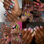 144pc White French Press On Nails, Duck Shape Acrylic Tips