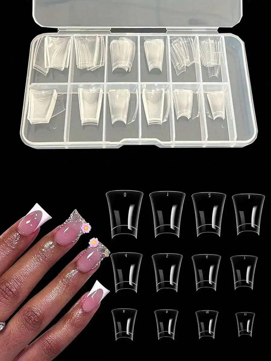 120pcs Clear Duck Nail Tips Acrylic Press On False Nails Full Cover Extension