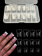 120PCS Clear Press-On Nails | Coffin Square Oval Acrylic Tips