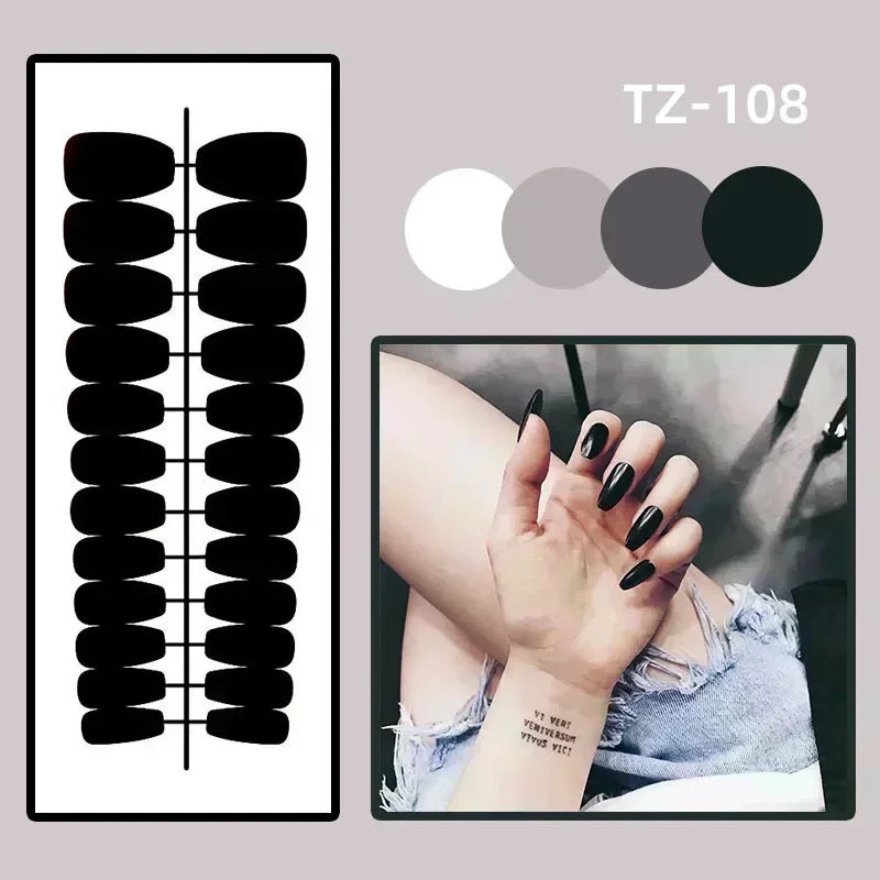 24Pcs Leopard Print Design False Nails with Bow Rhinestone Long Square Press on Nails Wearable French Ballet Fake Nail Tips