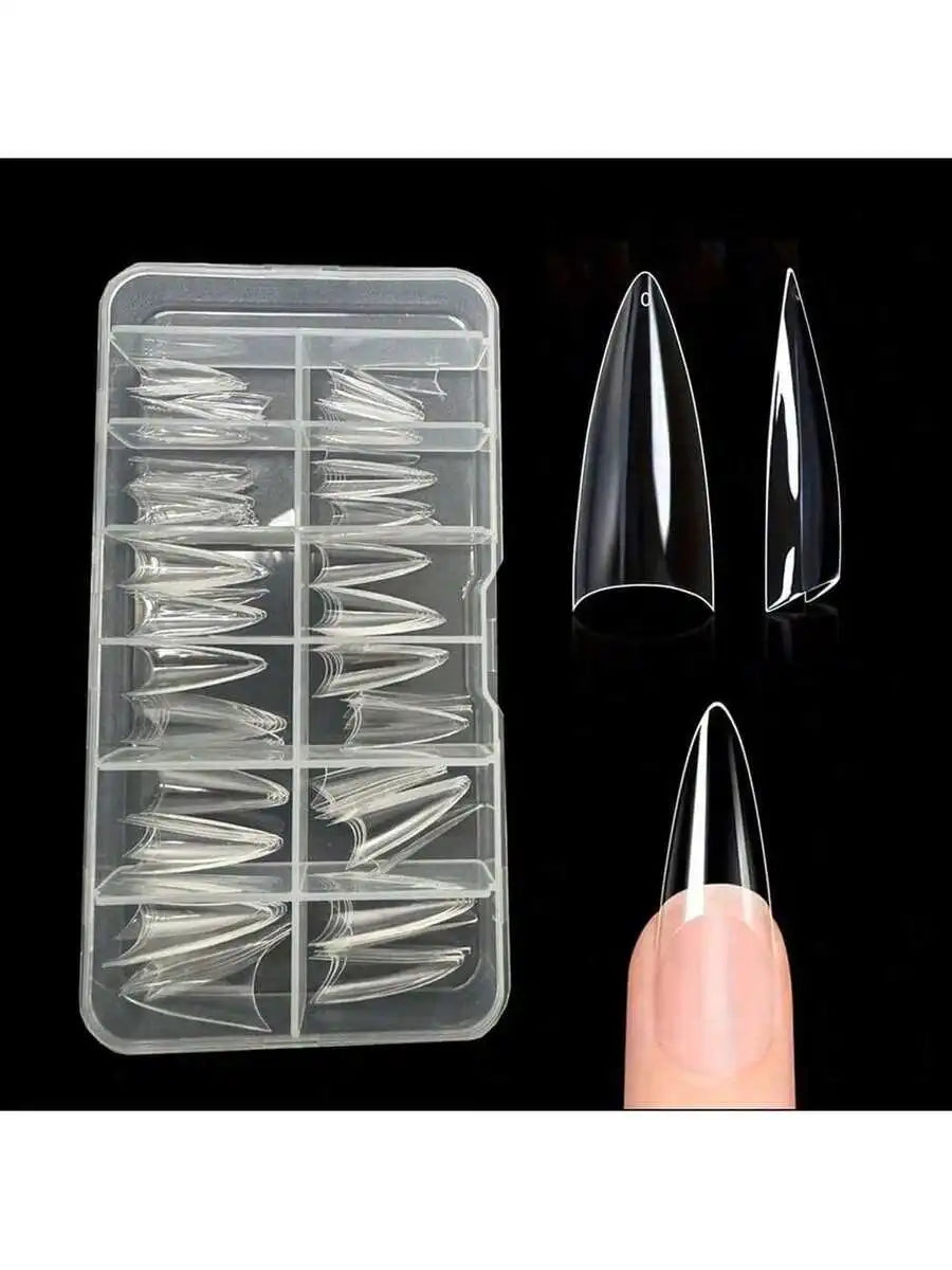 120pcs Clear Duck Nail Tips Acrylic Press On False Nails Full Cover Extension