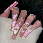 24pc Halloween Skull Press On Nails, Glitter Pink Ballet Tips