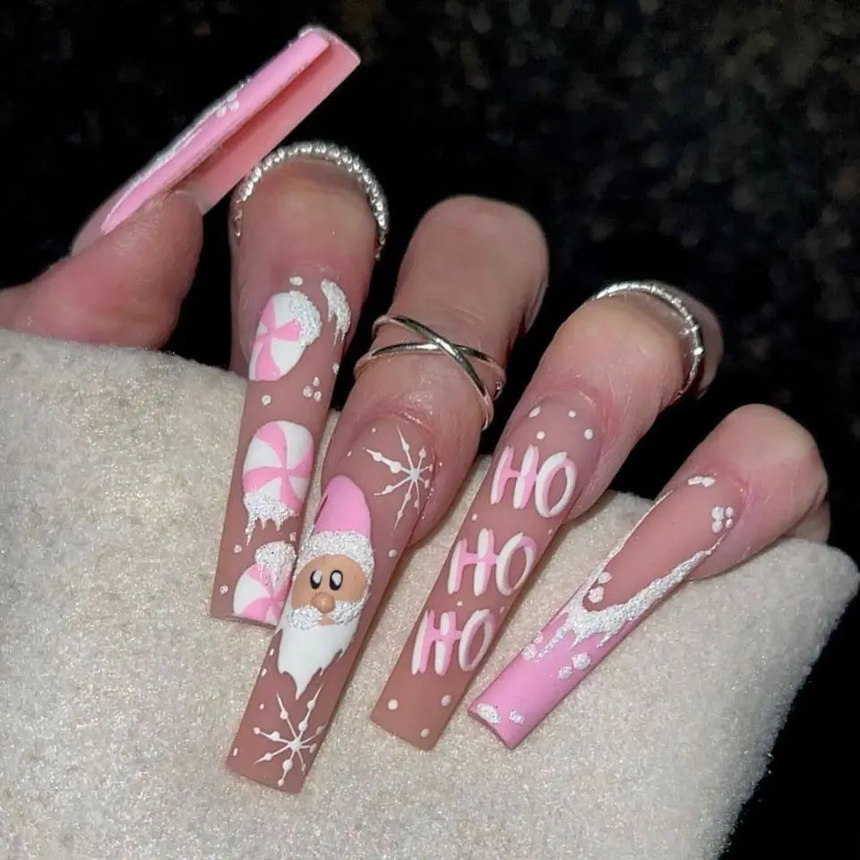 24pc Halloween Skull Press On Nails, Glitter Pink Ballet Tips