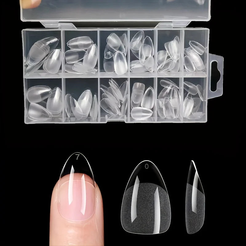 120PCS Full Cover Press-On Nail Tips Stiletto Almond Square Coffin French False